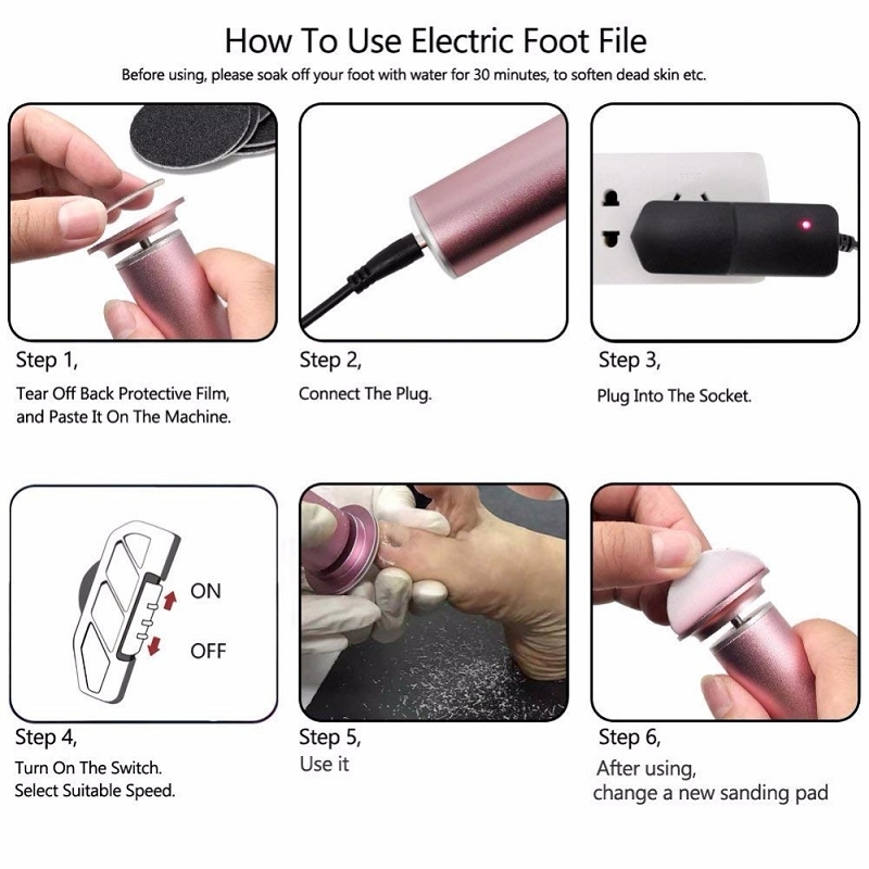 Electronic-Foot-File-With-Replacement-Pedicure-Foot-Care